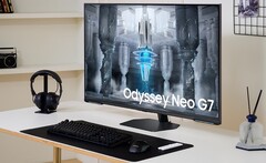 Le nouveau moniteur Samsung Odyssey Neo G7 de 43 pouces utilise la technologie de la matrice quantique. (Image source : Samsung)