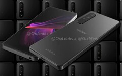 Les rendus conceptuels du Sony Xperia 1 IV divulgués par @OnLeaks/GizNext laissent entrevoir un système à triple caméra. (Image source : GizNext/Sony - édité)