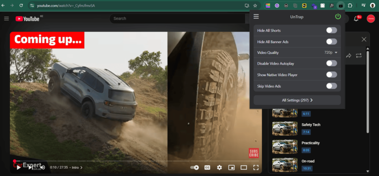Extension de navigateur UnTrap (Image Source : Antony Muchiri)