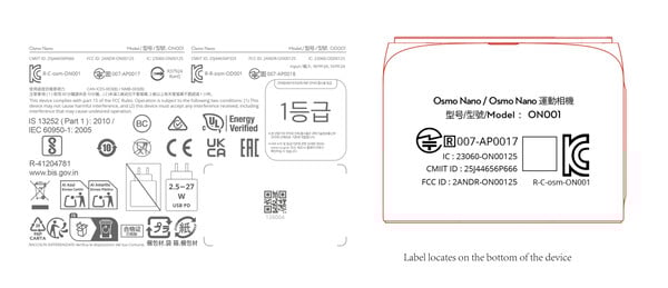 Il semble que l'Osmo Nano reprendra le format que DJI a exploré avec l'Action 2 (Source de l'image : FCC)