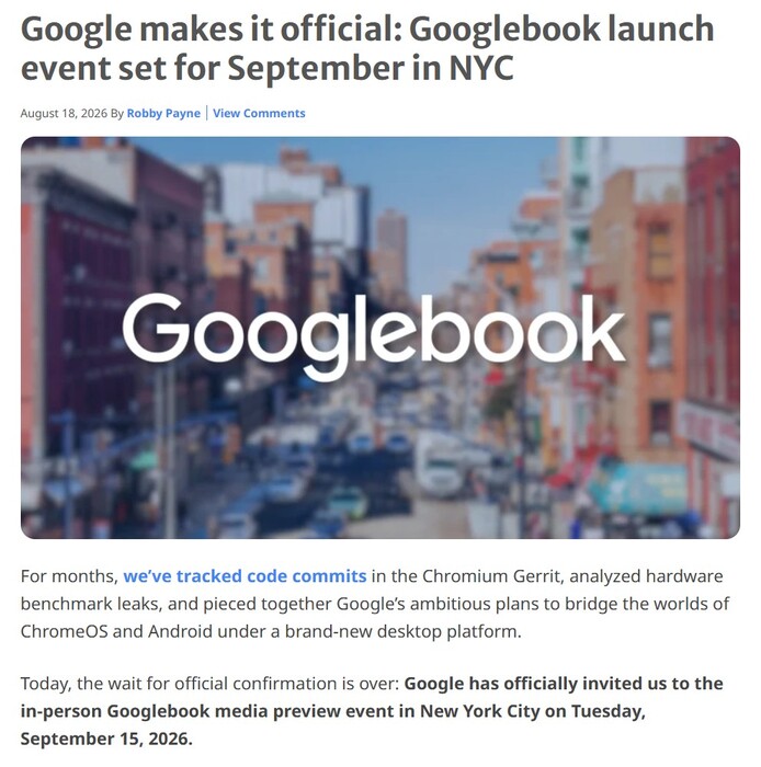 Chrome Unboxed a reçu une invitation à un événement presse organisé par Google Books.