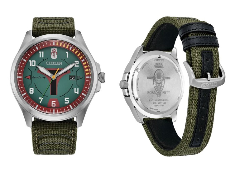 La montre Citizen Star Wars Boba Fett AW1418-06W. (Source de l'image : Citizen)