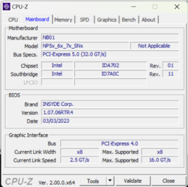 Carte mère CPU-Z