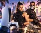 Personnages de GTA 6 aux côtés d’une PS5 et d’une manette DualSense.