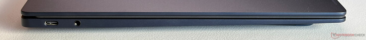 À gauche : USB-C 3.2 Gen. 2 (10 Gbps, DisplayPort 1.4, alimentation 3.0), stéréo 3,5 mm