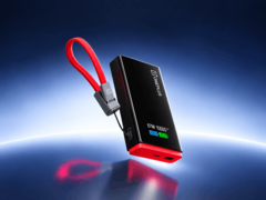 Batterie externe OnePlus 67W SuperVOOC avec écran intégré et câble rouge