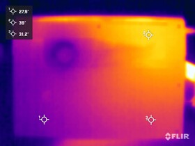 Températures de surface pendant le test de résistance (face inférieure)