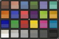 iPhone XS - ColorChecker : la couleur de référence est située dans la partie inférieure de chaque bloc - téléobjectif.