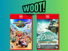 Boîtes de Mario Kart World et The Legend of Zelda : Tears of the Kingdom avec le logo Woot (Source de l&#039;image : Amazon, Woot avec modifications)