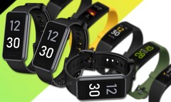 Le Realme Band 2 a un écran plus grand et plus carré par rapport au tracker de fitness Realme Band de première génération. (Image source : @OnLeaks/Digit/Realme - édité)