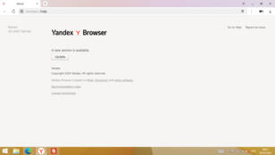 Windows 8.1 : Yandex 24.1.4.827, avec une mise à jour vers la version 24.1.5.736 à portée de clic (Source de l'image : capture d'écran)