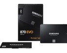 Le disque dur Samsung 870 EVO SATA de 2,5 pouces est présenté dans son emballage de vente au détail (Source : Samsung)