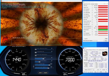 KFA2 GeForce RTX 2080 Ti EX - Stress test avec FurMark (PT 100 %).