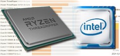 La série Ryzen Threadripper offre une domination en termes de performances pour AMD, mais Intel a l'avantage en termes de parts de marché. (Image source : AMD/Intel/Master Lu - édité)