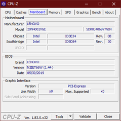 Lenovo ThinkPad T590 - CPU-Z : carte-mère.