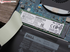 Dell XPS 15 : SSD NVMe dans l'emplacement M.2.
