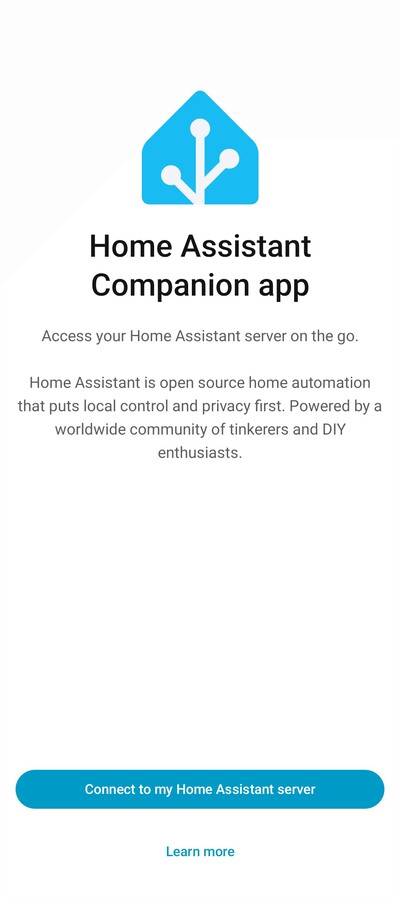 Capture d'écran d'une nouvelle page d'accueil dans l'application Home Assistant de Android