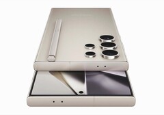 Le Samsung Galaxy S24 Ultra est déjà visible dans une image promotionnelle qui a fait l'objet d'une fuite. (Image : @sondesix, édité)