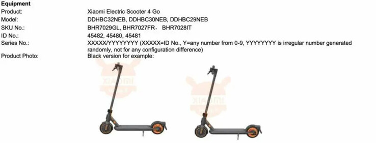 Déclaration de conformité de l'UE pour le scooter électrique 4 Go de Xiaomi. (Source de l'image : eMAG)