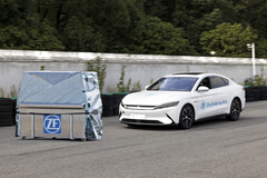 ZF a testé son système de freinage électrique sur un BYD Han EV, mais l&#039;entreprise n&#039;a pas encore confirmé son intention d&#039;installer le système sur des véhicules de série. (Source de l&#039;image : ZF)