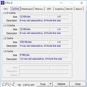 MSI GT63 Titan 8RG-046 - CPU-Z : caches.