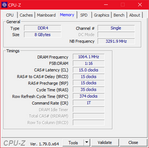 CPU-Z : mémoire.