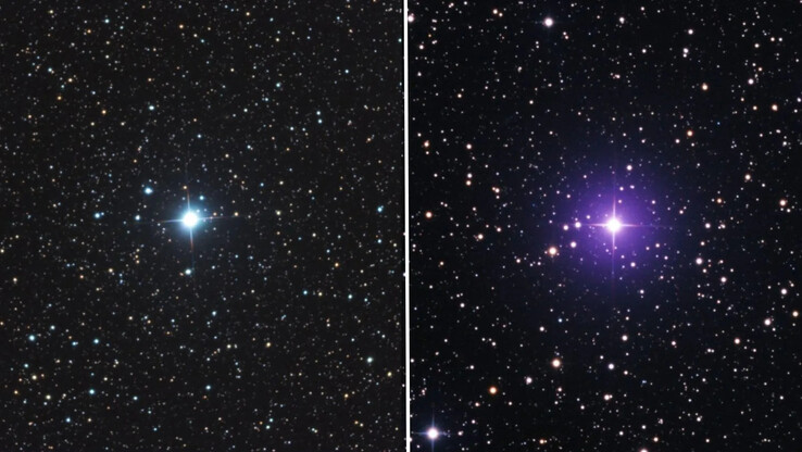 V572 Velorum à gauche et V462 Lupi à droite. (Source de l'image : Eliot Herman)