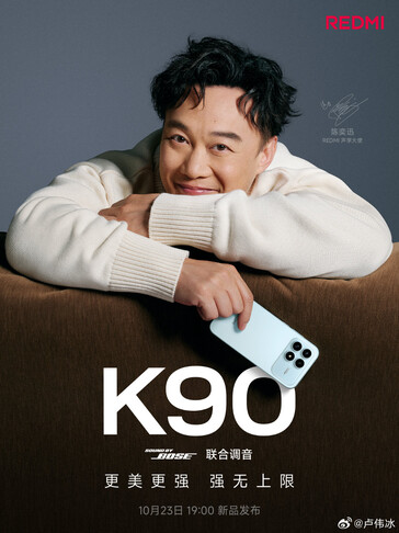 Le Redmi K90 en bleu ciel. (Source de l'image : Redmi)
