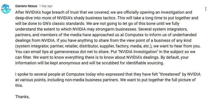 Gamers Nexus ouvre une enquête sur Nvidia. (Source de l'image : Gamers Nexus sur YouTube)