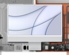 Le M1 Apple iMac 24 propose différents systèmes de refroidissement en fonction du niveau de prix. (Source de l'image : Apple/@fiyin - édité)