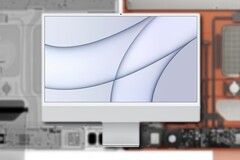 Le M1 Apple iMac 24 propose différents systèmes de refroidissement en fonction du niveau de prix. (Source de l'image : Apple/@fiyin - édité)