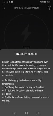 Notes sur l'état de la batterie