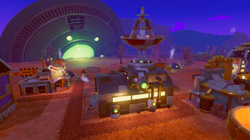 Une image représentant un bâtiment dans SteamWorld Build.