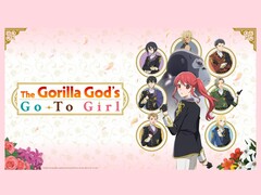 L'image promotionnelle de The Gorilla God's Go-To Girl montre la protagoniste et ses prétendants. (Source de l'image : Kadokawa)
