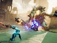 Une image illustrant une bataille dans Atlas Fallen : Reign of Sand.