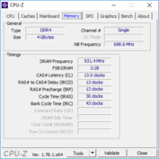 CPU-Z : mémoire.