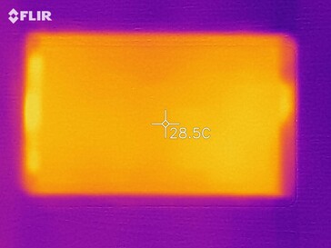 Galaxy Tab A 8.0 - Relevé thermique à l'arrière de l'appareil en cas de sollicitations.