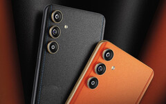 Le Galaxy F55 modifie le design récent de Samsung en y ajoutant des motifs en cuir végétal. (Source de l'image : Samsung)