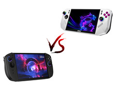 Images officielles du Legion Go 2 et du MSI Claw A8. (Source de l&#039;image : Lenovo &amp;amp; MSI - édité)
