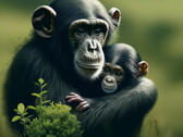 180 000 gorilles, bonobos et chimpanzés sont menacés par l'exploitation minière des énergies renouvelables (image symbolique : Dall-E / KI)
