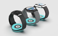 Le CGM sans aiguille d'Afon peut être fixé à une smartwatch ou à un moniteur portable qui affiche les taux de glycémie. (Image source : Afon)