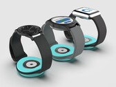 Le CGM sans aiguille d'Afon peut être fixé à une smartwatch ou à un moniteur portable qui affiche les taux de glycémie. (Image source : Afon)