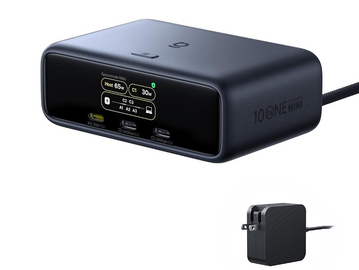 Le dock est livré avec un chargeur GaN de 120W inclus