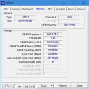 Lenovo V330 14IKB - CPU-Z : mémoire vive.