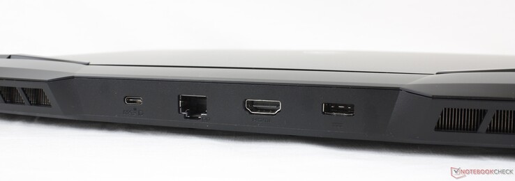 Arrière : USB-C 3.2 Gen. 2, RJ-45 2,5 Gbps, HDMI 2.0, adaptateur secteur
