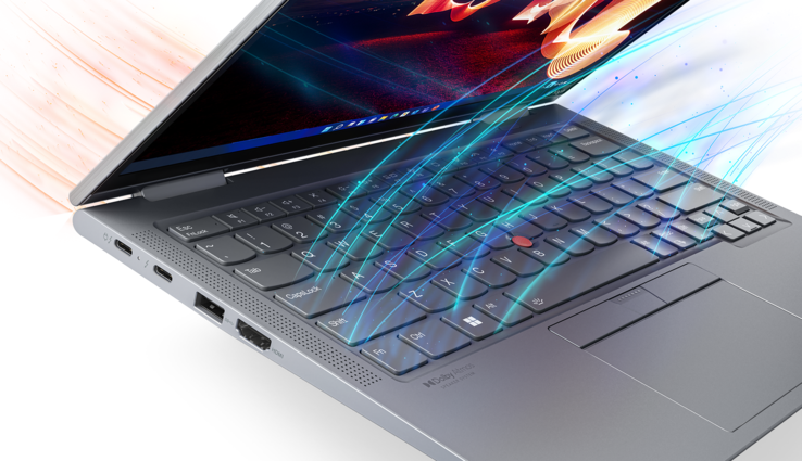 Lenovo ThinkPad X1 Yoga Gen 7 : Clavier à entrée d'air