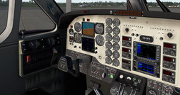 X-Plane 11 - Cockpit par défaut du KingAir C90B (source: Laminar Research).