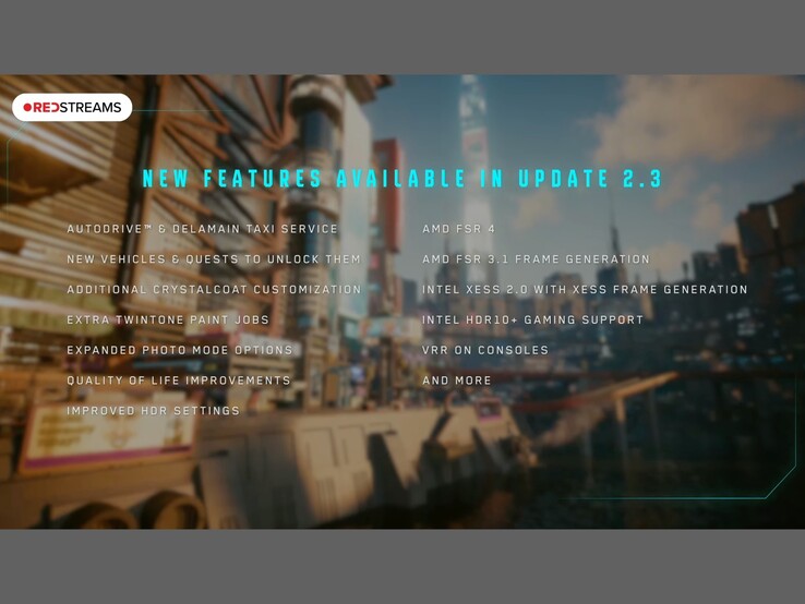 Aperçu de la mise à jour 2.3 pour Cyberpunk 2077. (Source de l'image : Cyberpunk 2077 sur YouTube)