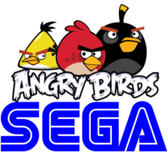 Sega a annoncé qu'il allait racheter la société qui a créé Angry Birds. (Image : logos Sega et Angry Birds)