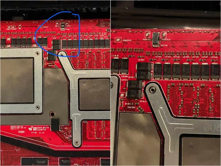 Avant (à gauche) et après (à droite) le shunt mod. (Source de l'image : thatavidreadertrue sur Reddit)